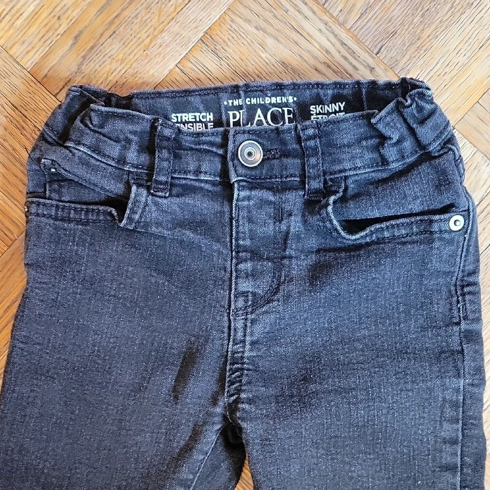 The Children's Place Skinny Black Kids Jeans Size 4T with Adjustable Waistband